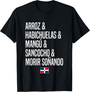 Dominican Food Dominican Republic , black T-Shirt - T-Shirt | Black