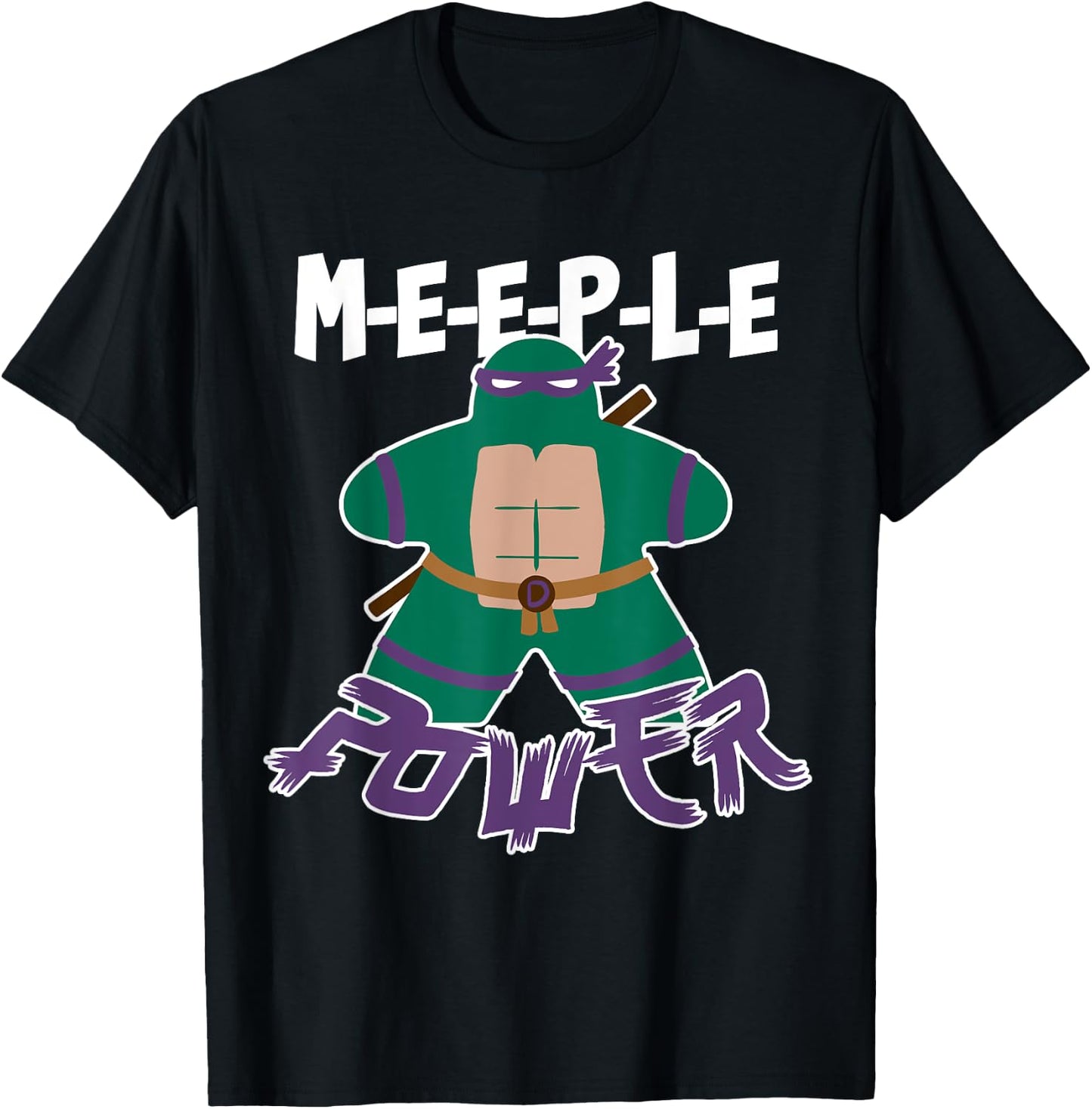 Meeple Power Turtles Cartoon Board Games Adults 80s Retro T-Shirt - T-Shirt | Black