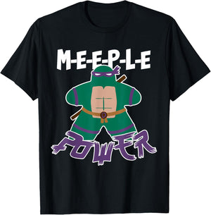 Meeple Power Turtles Cartoon Board Games Adults 80s Retro T-Shirt - T-Shirt | Black