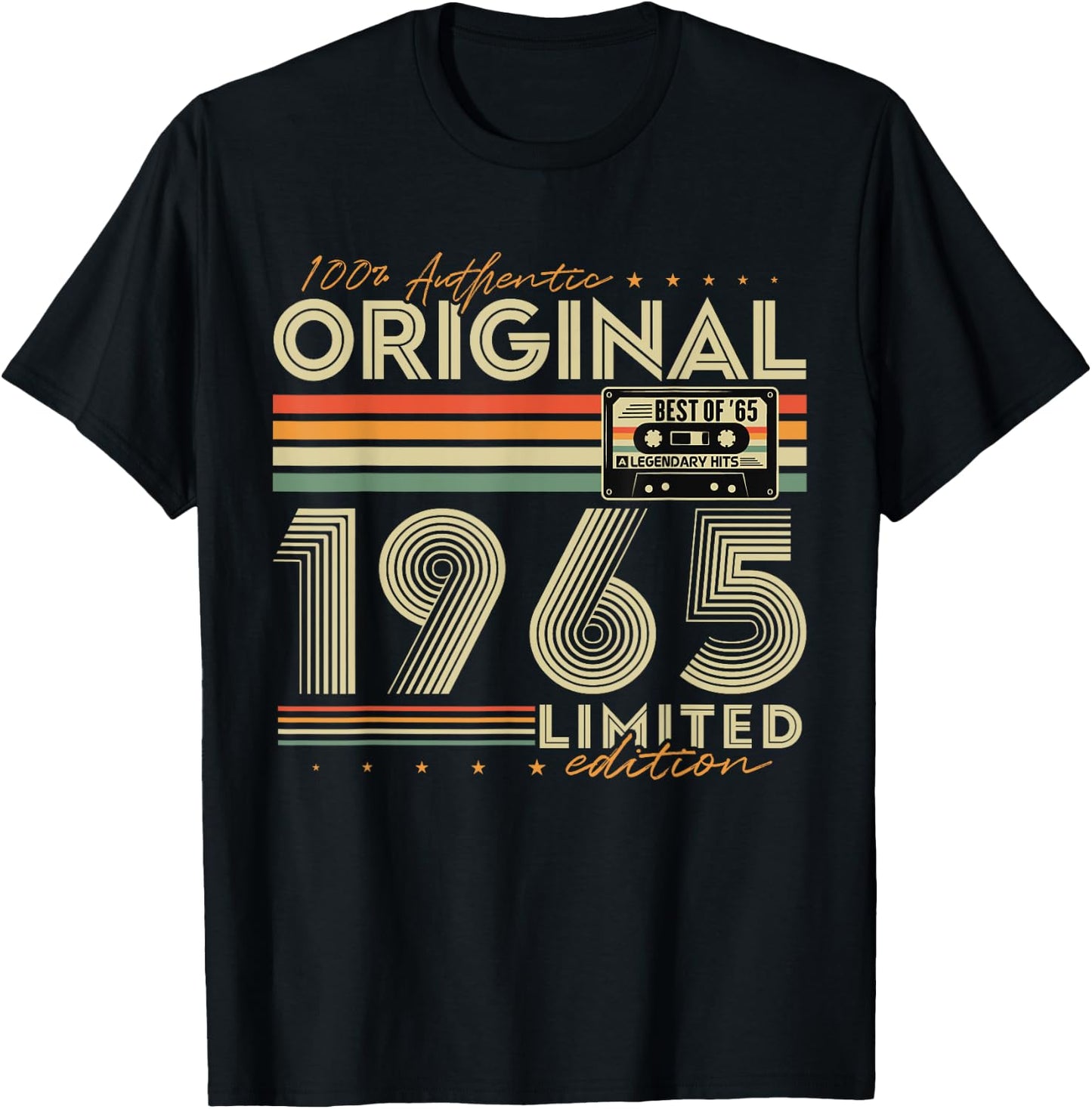 Original 1965 Vintage Gift 60th Birthday Man Woman T-Shirt - T-Shirt | Black