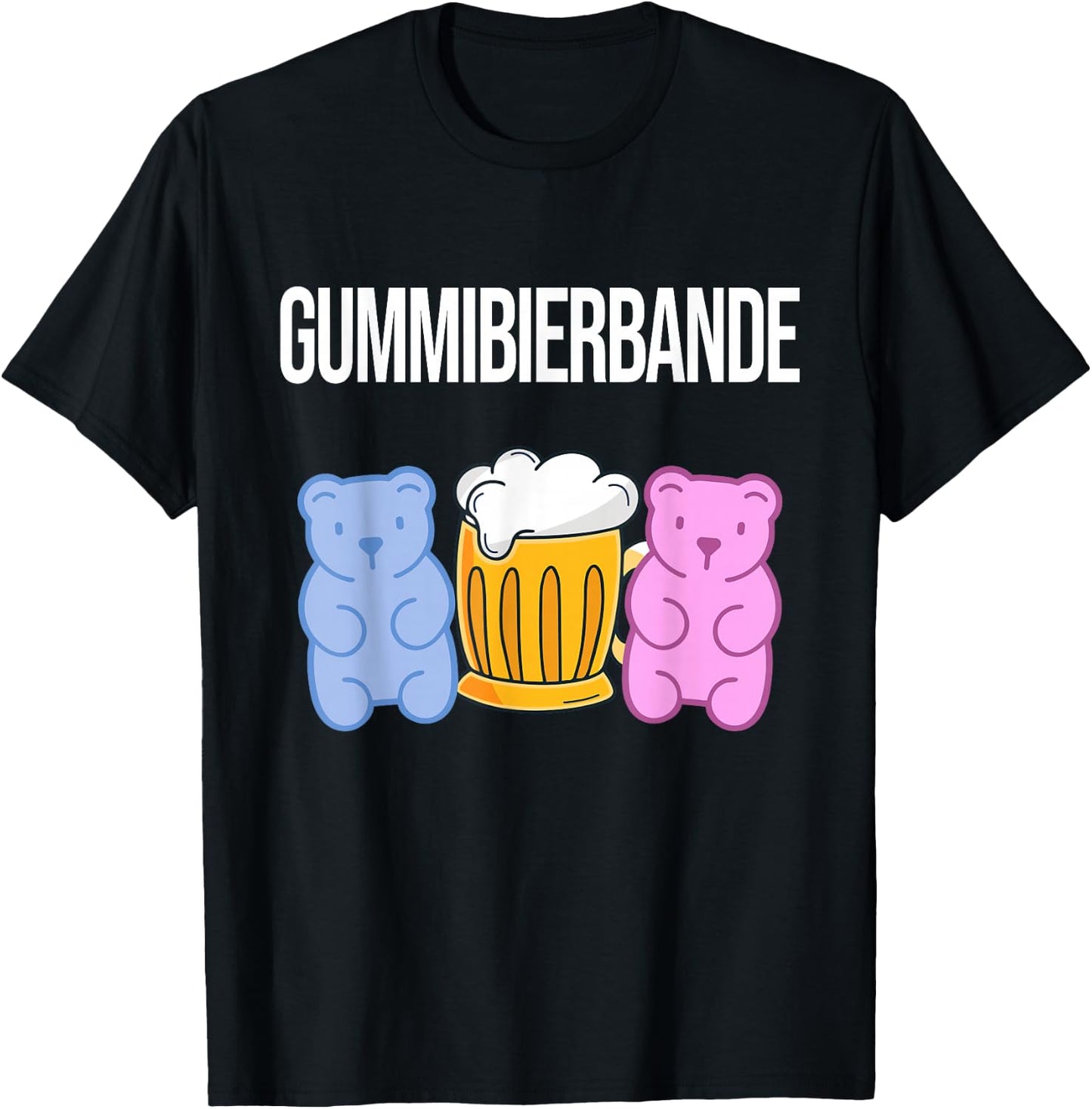 Gummibierbande - lustiges Sauf Party Urlaub Malle Gruppen T-Shirt - T-Shirt | Black