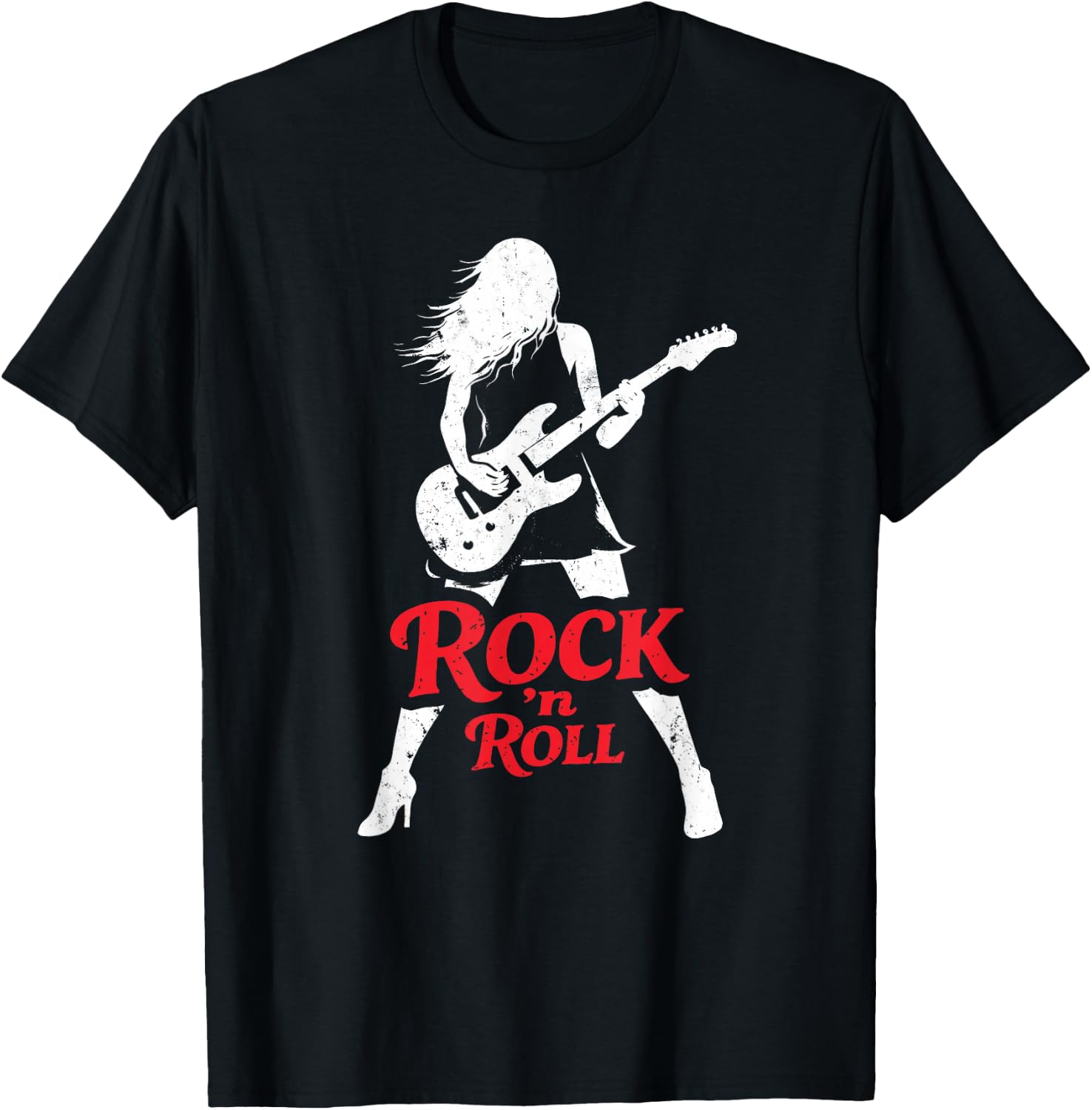 Rock'n Roll Girl Guitar T-Shirt - T-Shirt | Black
