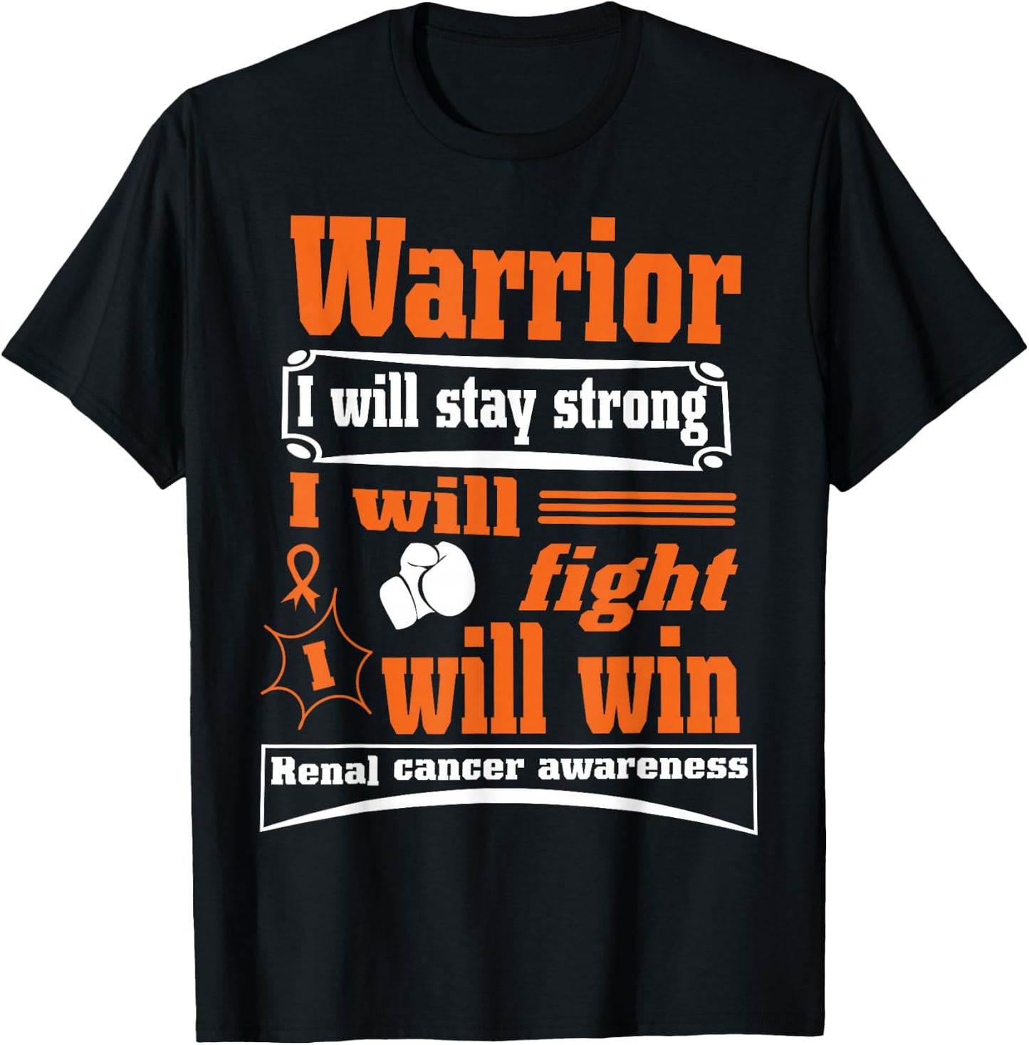 Kidney Cancer Awareness Gifts Renal Cure -Adults, -Kids Black Cotton 65%, Polyester 35% Modern Mandarin Collar Short Sleeve T-Shirt - T-Shirt | Black