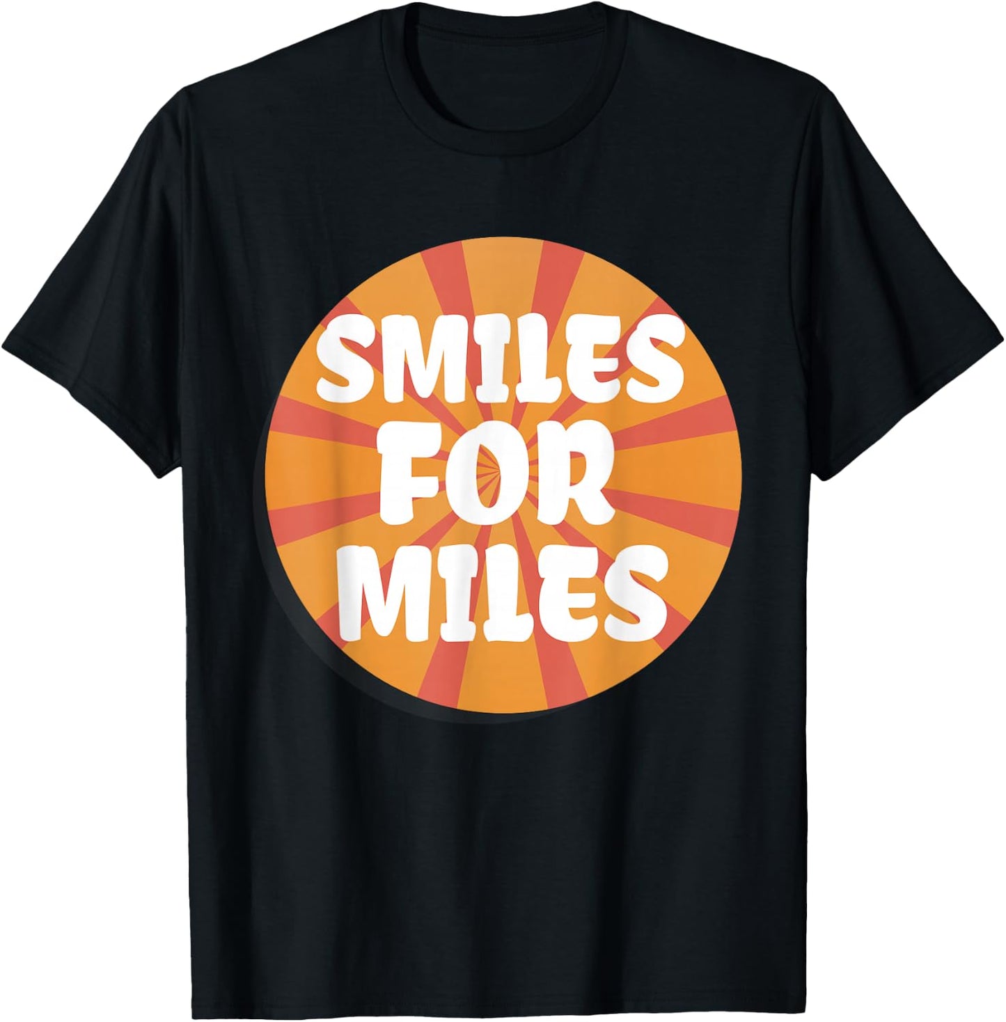 Smiles For Miles Fun Positive Energy Yoga Sunrise Boho Vibes T-Shirt - T-Shirt | Black