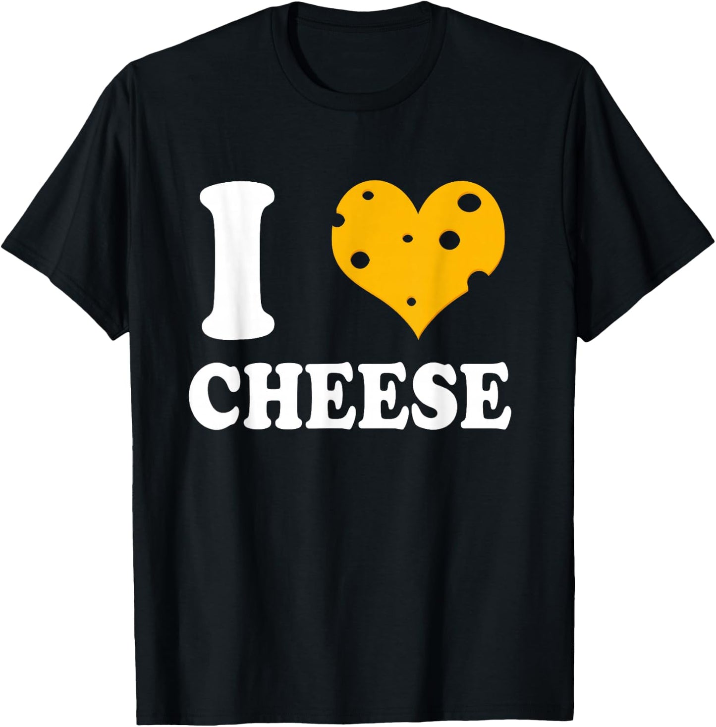 I Love Cheese Cheese Heart Design T-Shirt - T-Shirt | Black