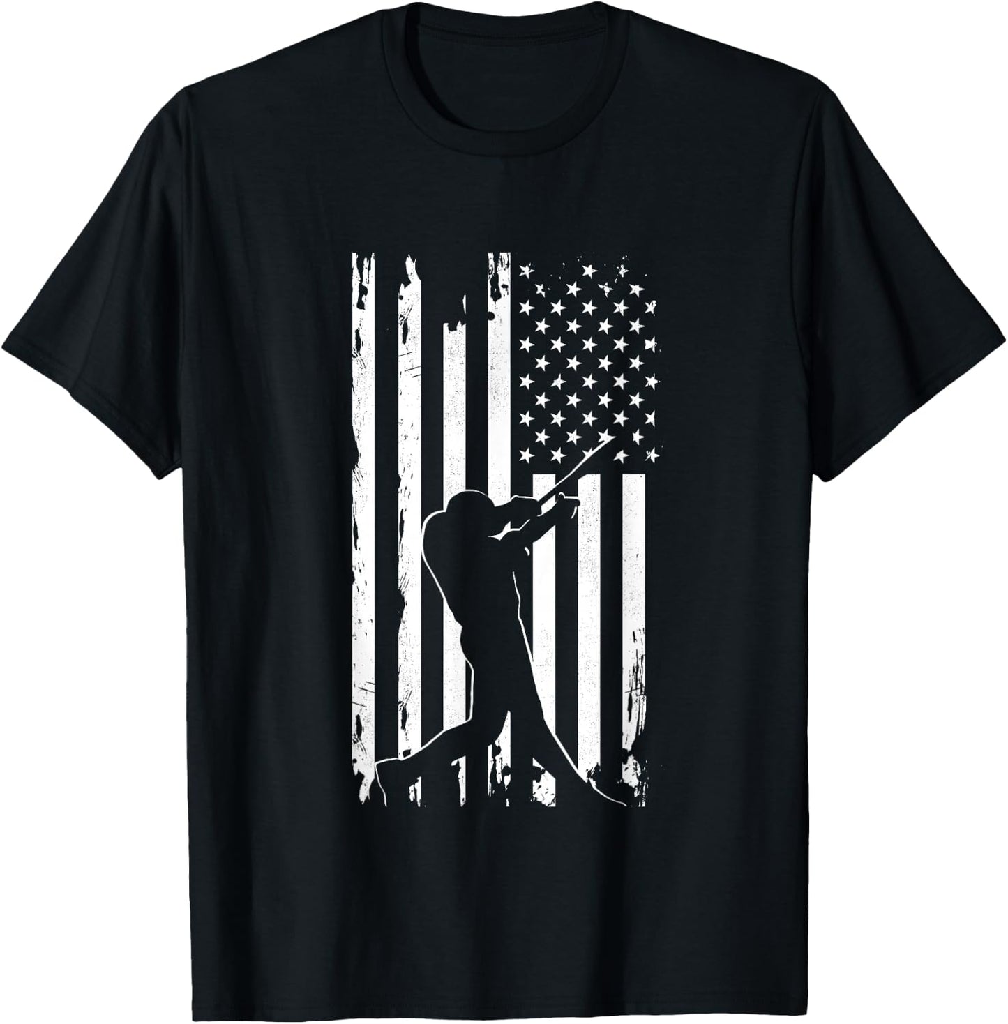 American Flag Baseball Apparel - Baseball T-Shirt - T-Shirt | Black