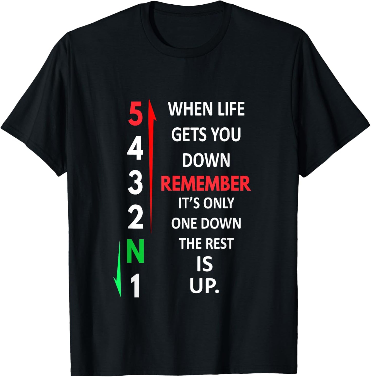 Remember 1 Down 5 Up Motorcycle Shift Pattern , black T-Shirt - T-Shirt | Black