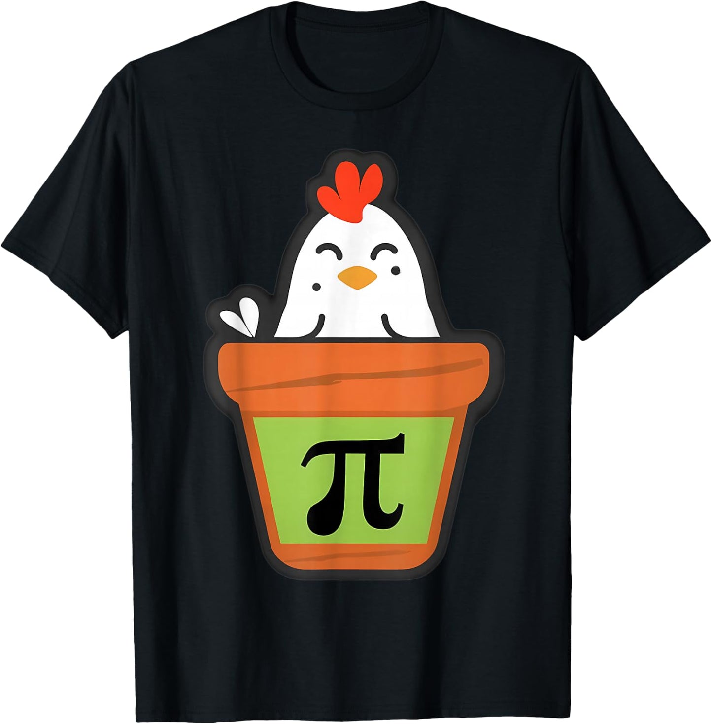 Chicken Pot Pi Funny Math Day Pun Mathematician Teacher Joke T-Shirt - T-Shirt | Black