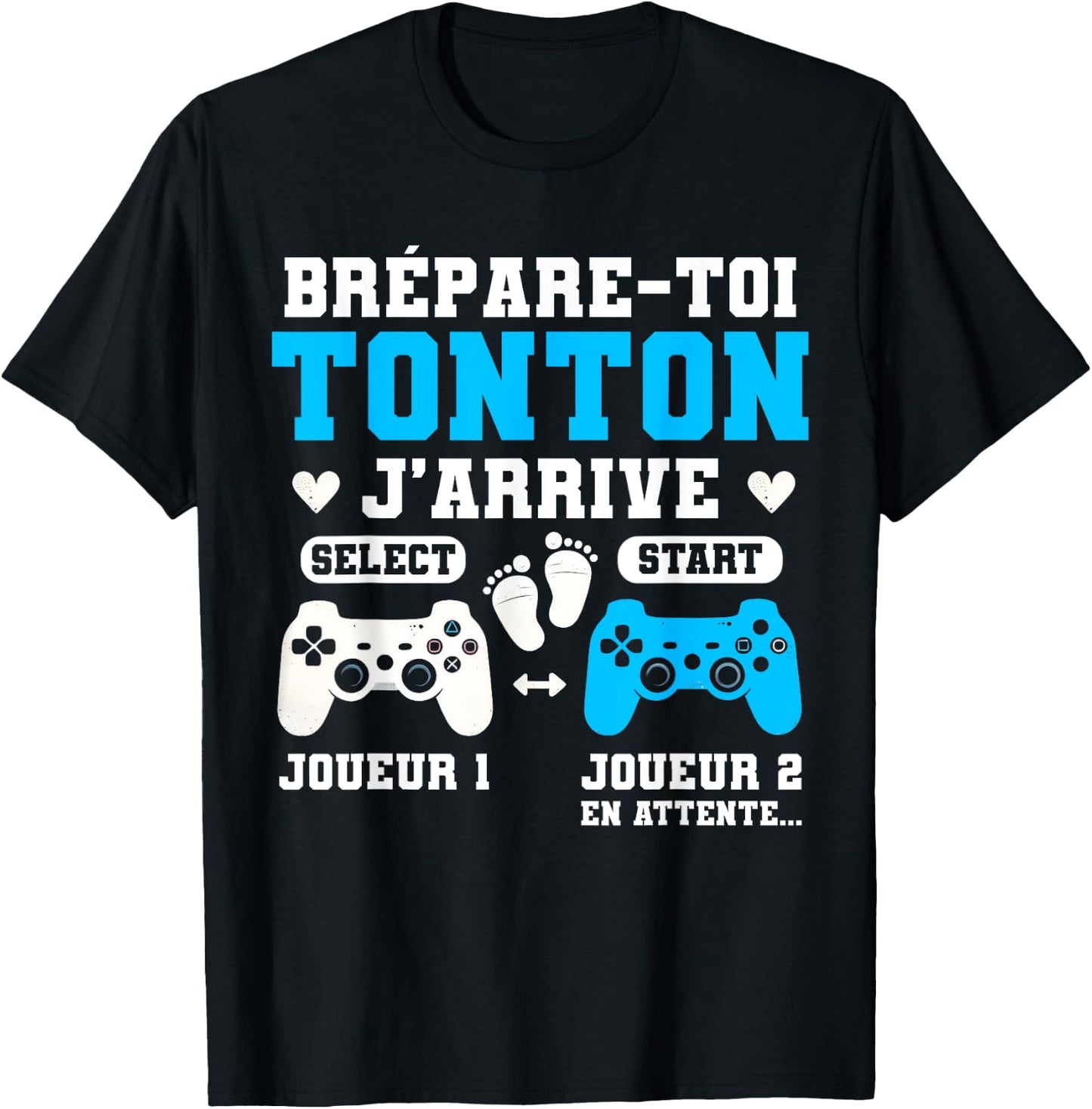 Future Tonton Male Gamer Annonce Grossesse Future Uncle Player T-Shirt - T-Shirt | Black