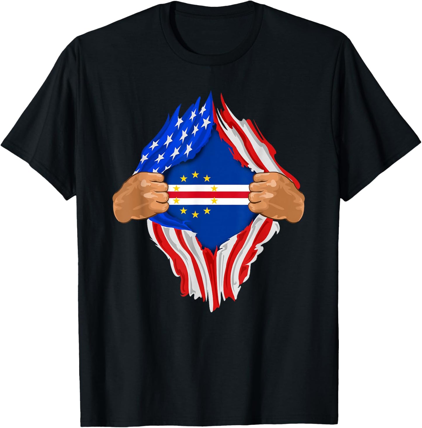 Cape Verde Blood Inside Me | Cape Verde Flag Gift T-Shirt - T-Shirt | Black