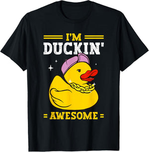 Rubber Duckies I'm Duckin' Awesome Rubber Duck T-Shirt - T-Shirt | Black
