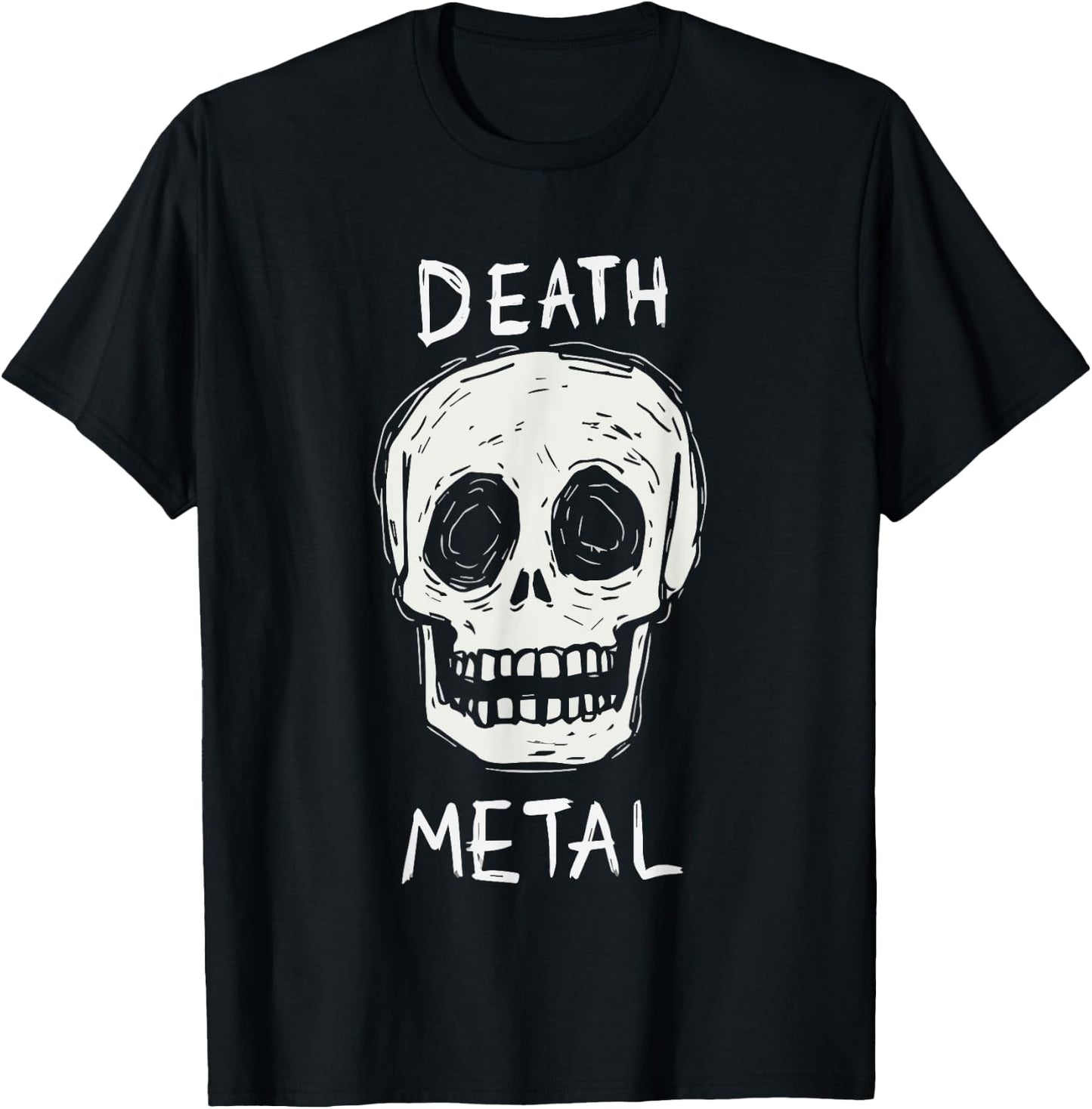 Death Metal Skull | Deathcore Metalcore Funny Heavy Metal T-Shirt - T-Shirt | Black