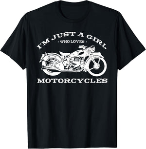 I'm just a girl who loves motorcycles, bike lover women T-Shirt - T-Shirt | Black