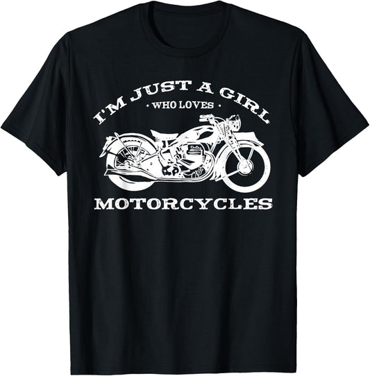 I'm just a girl who loves motorcycles, bike lover women T-Shirt - T-Shirt | Black