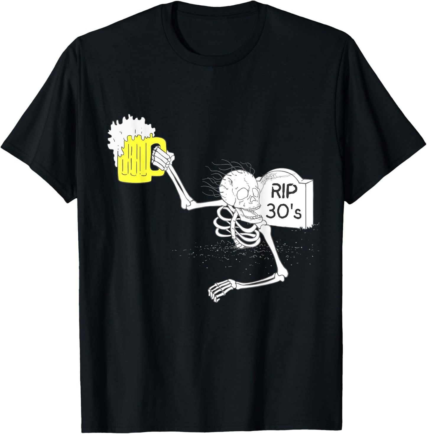 Funny 40th Birthday | R.I.P. 30's Tombstone T-Shirt - T-Shirt | Black