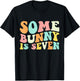 Some Bunny Is Seven, Funny 7th Birthday 7 Year Old Easter T-Shirt - T-Shirt | Black