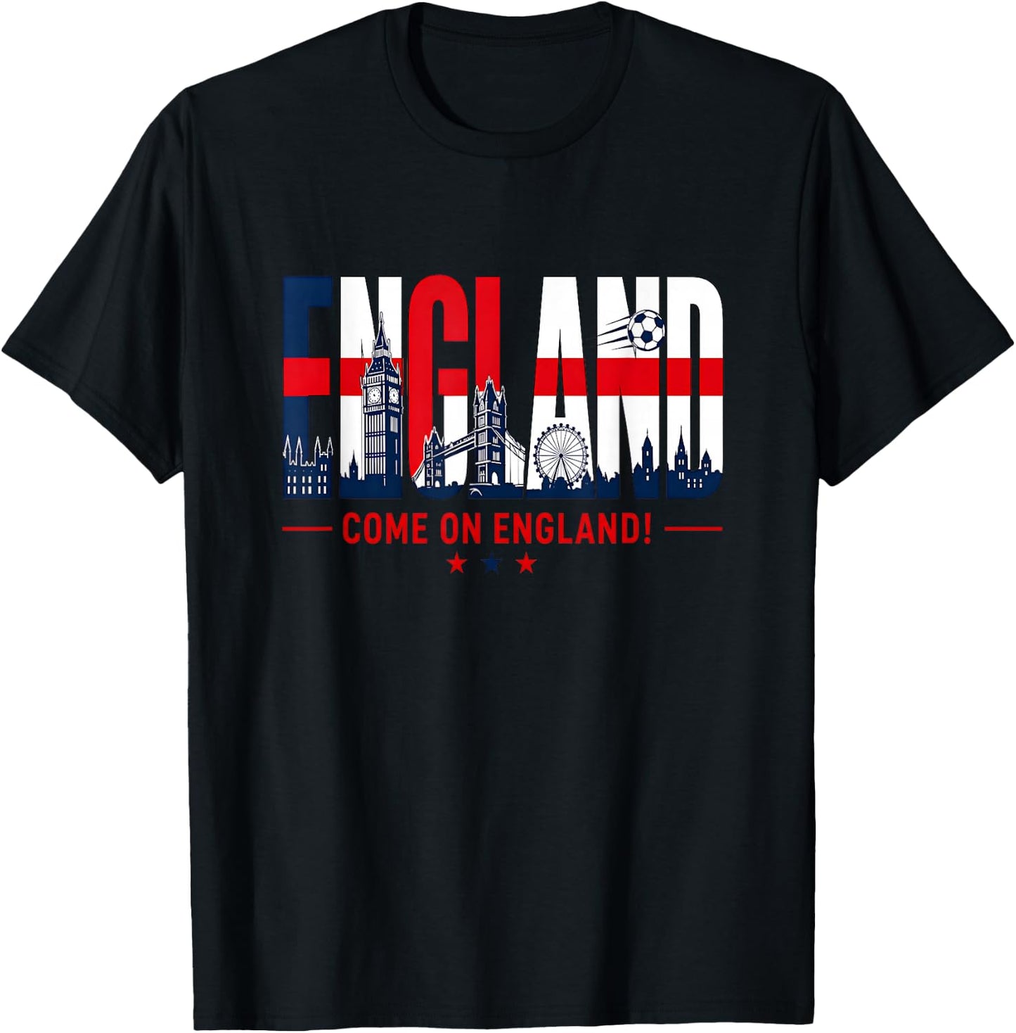 England Soccer Come Again England Football 2026 Fußball T-Shirt - T-Shirt | Black