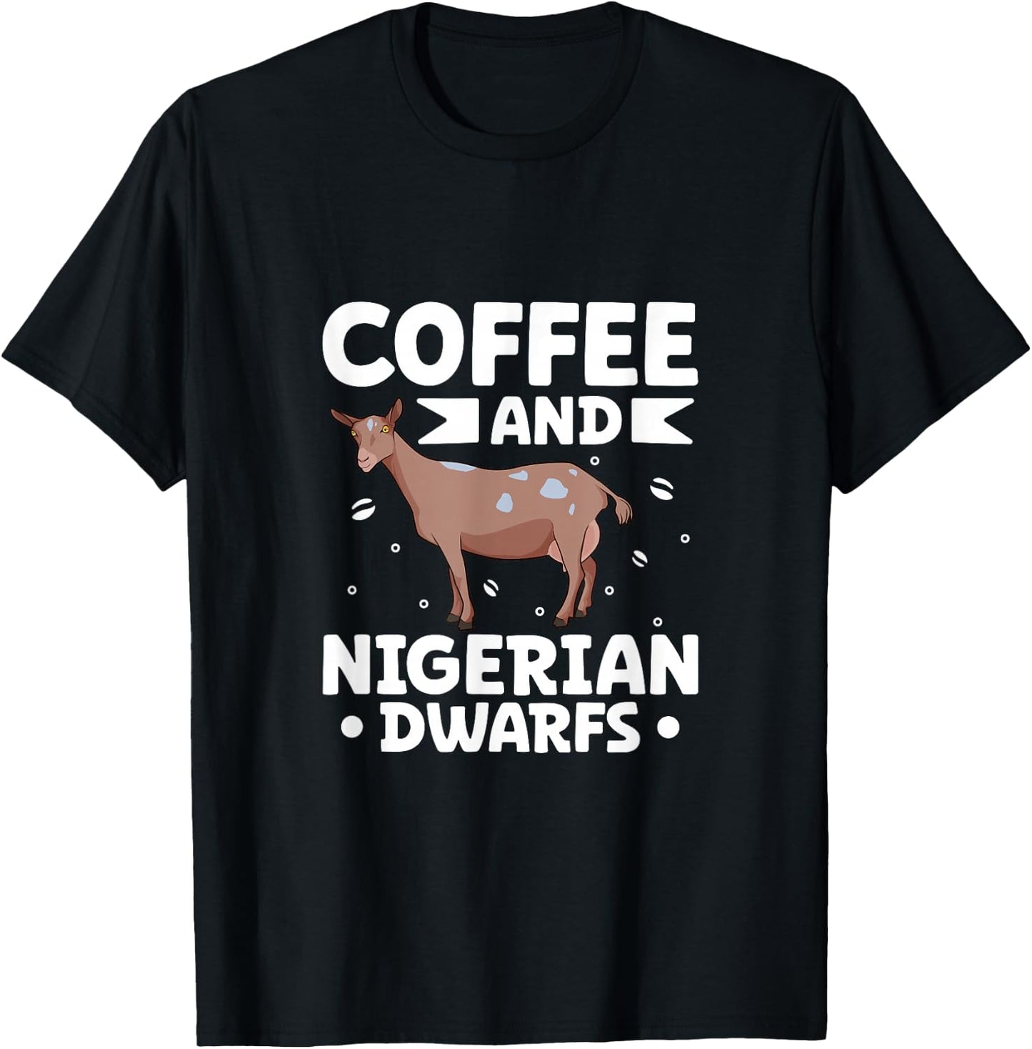 Coffee and Nigerian Dwarf goat T-Shirt - T-Shirt | Black