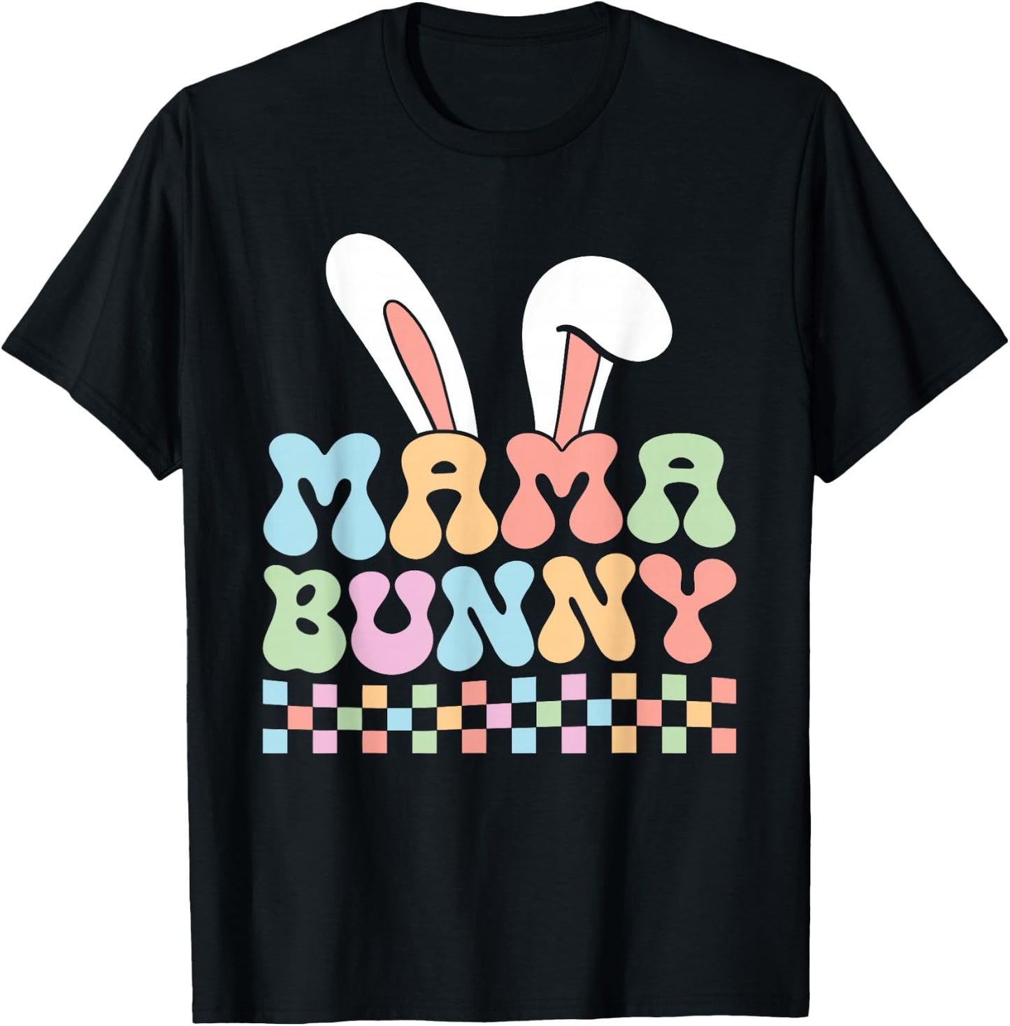 Mama Bunny Shirt Mom Pregnancy Matching Family Easter T-Shirt - T-Shirt | Black