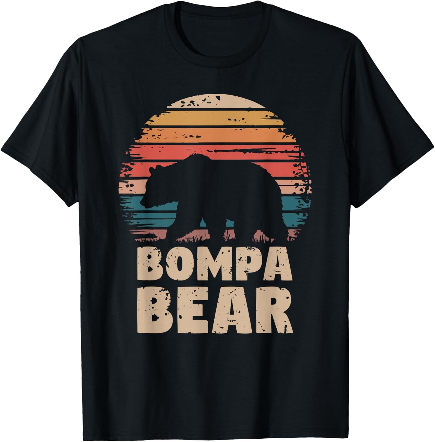 Bompa Bear Vintage Retro Funny Father's Day T-Shirt - T-Shirt | Black