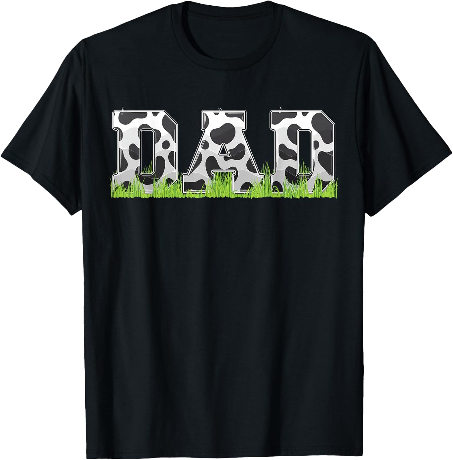Cow Birthday Family Matching Fathers Day Dad cow print T-Shirt - T-Shirt | Black