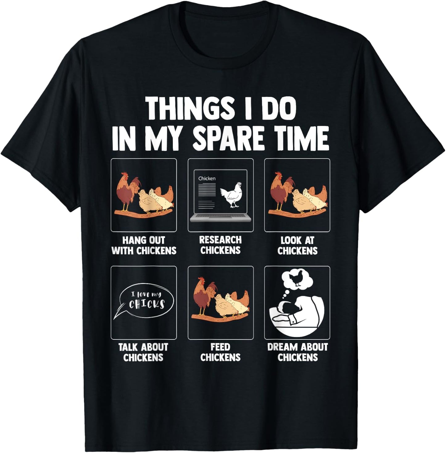Funny Chicken Apparel For chicken lovers Men & Women T-Shirt - T-Shirt | Black