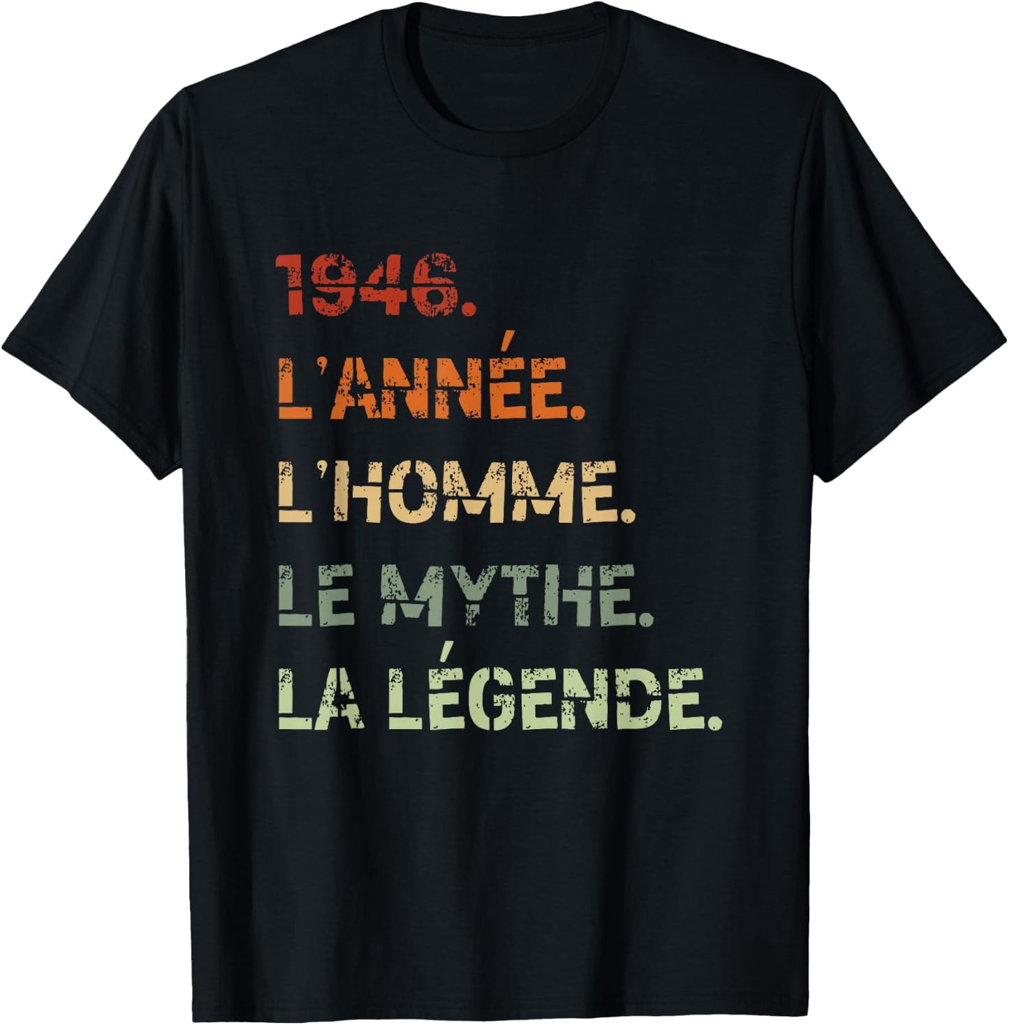 1946 Year Man Myth Legend Birthday Vintage 1946 T-Shirt - T-Shirt | Black