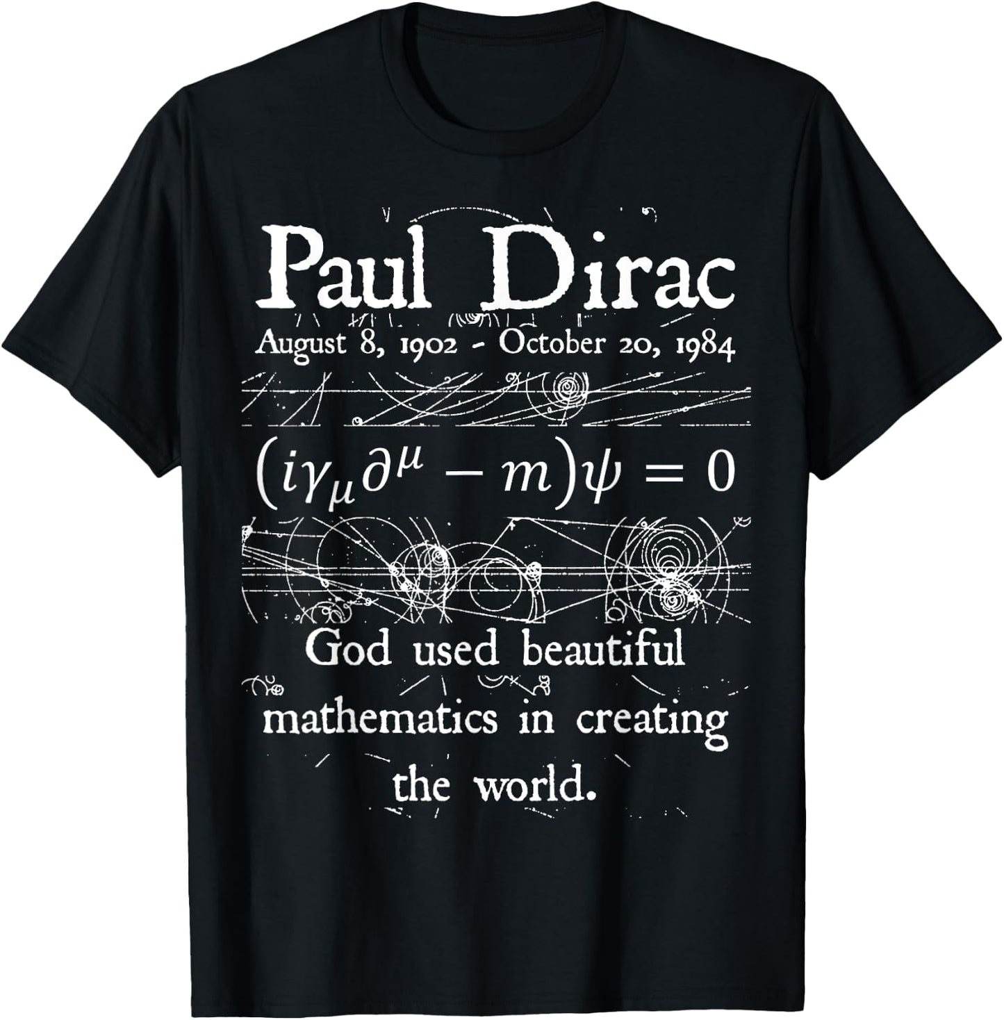 Nerdy Funny Dirac Equation God Beautiful Mathematics Teacher Women Kids T-Shirt - T-Shirt | Black