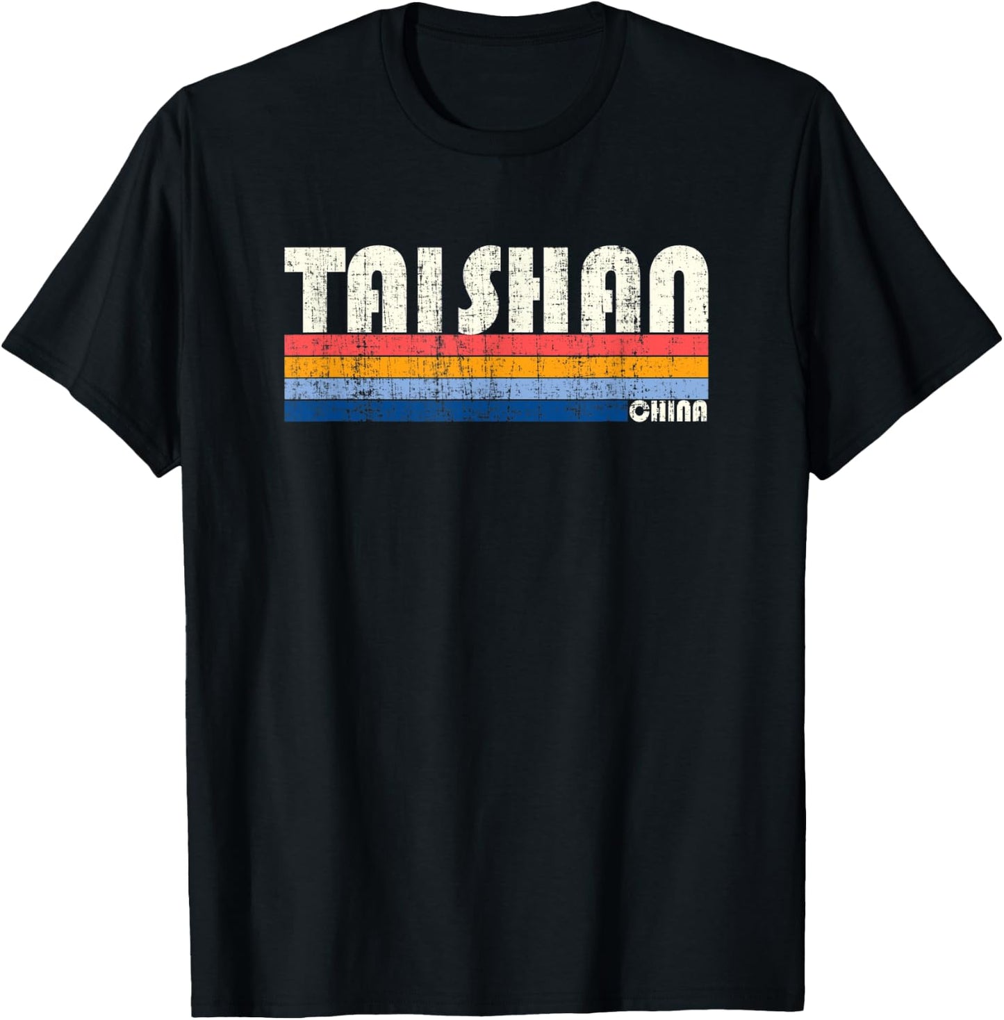 Retro Vintage 70s 80s Style Taishan, China T-Shirt - T-Shirt | Black