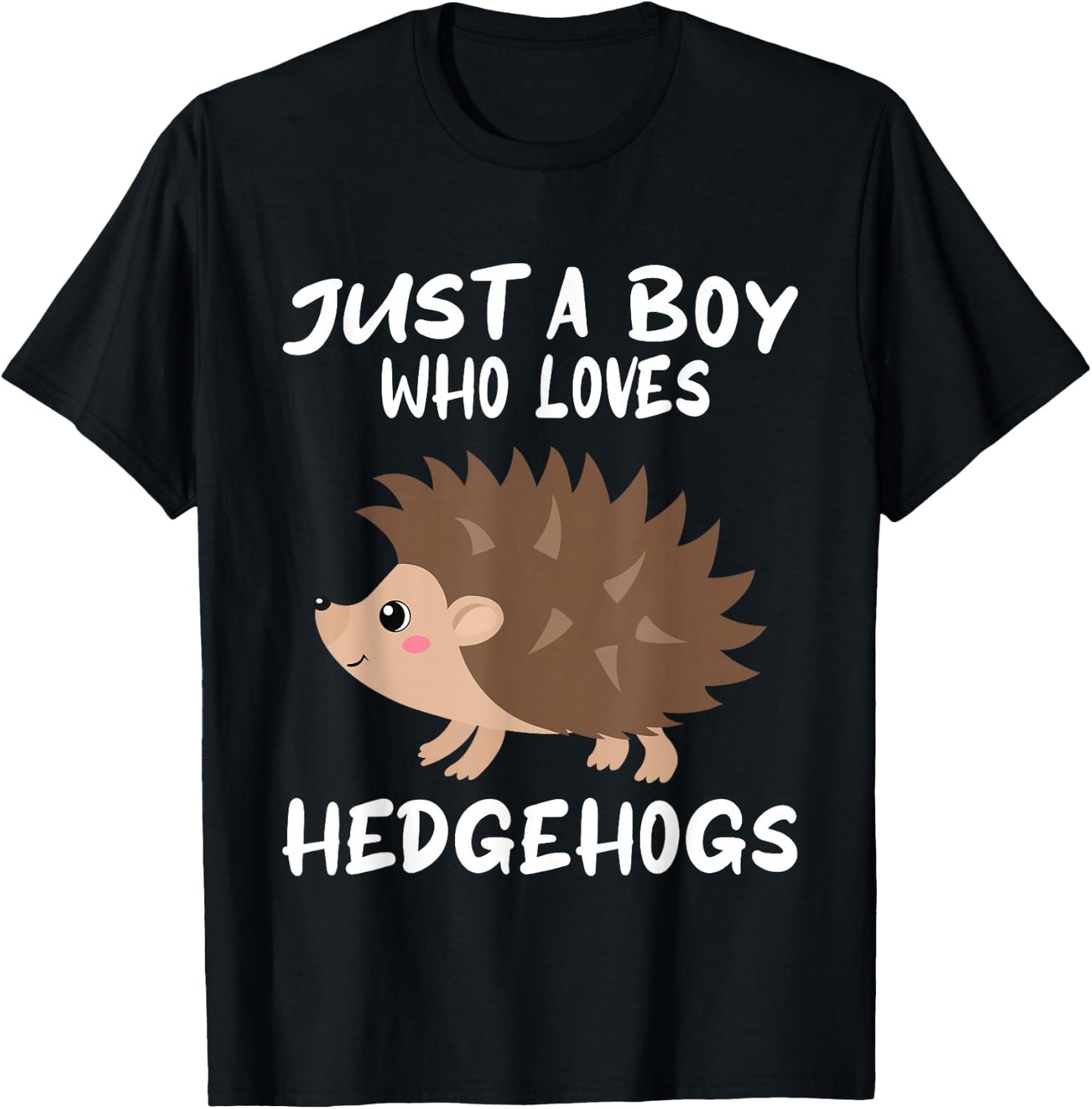 Just A Boy Who Loves Hedgehogs - Funny Hedgehog Lover T-Shirt - T-Shirt | Black
