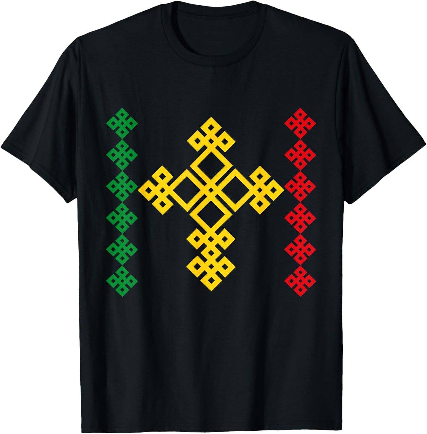 Ethiopian Cross Ethiopia , Black, S T-Shirt - T-Shirt | Black
