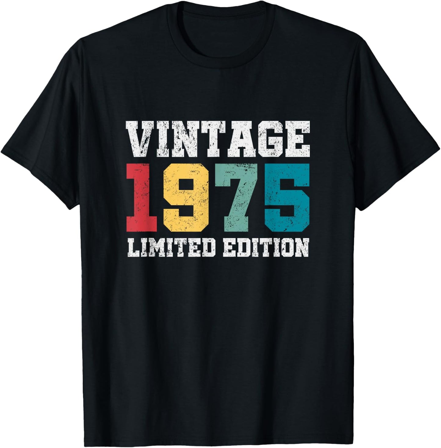 Vintage 1975 Limited Edition 50 Year Old Gifts 50th Birthday T-Shirt - T-Shirt | Black