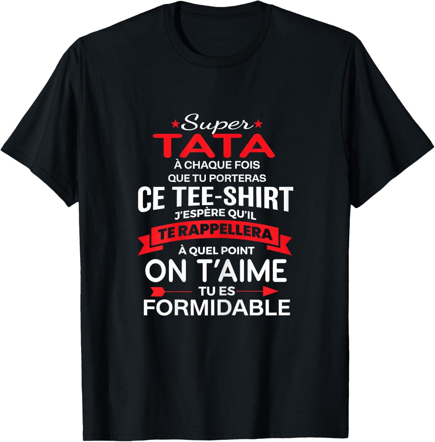 Super Tata on t'aime gift woman Tata , Black T-Shirt - T-Shirt | Black
