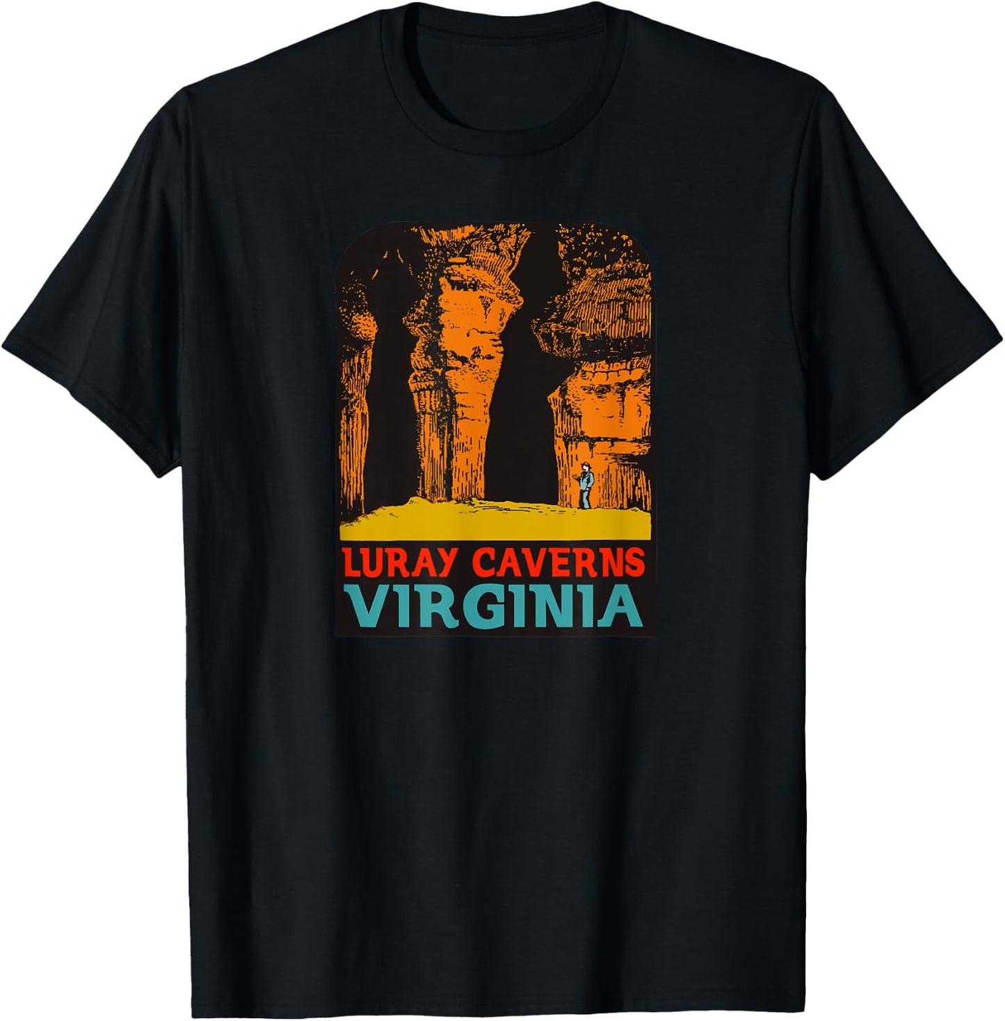Luray Caverns Decal Design T-Shirt - T-Shirt | Black