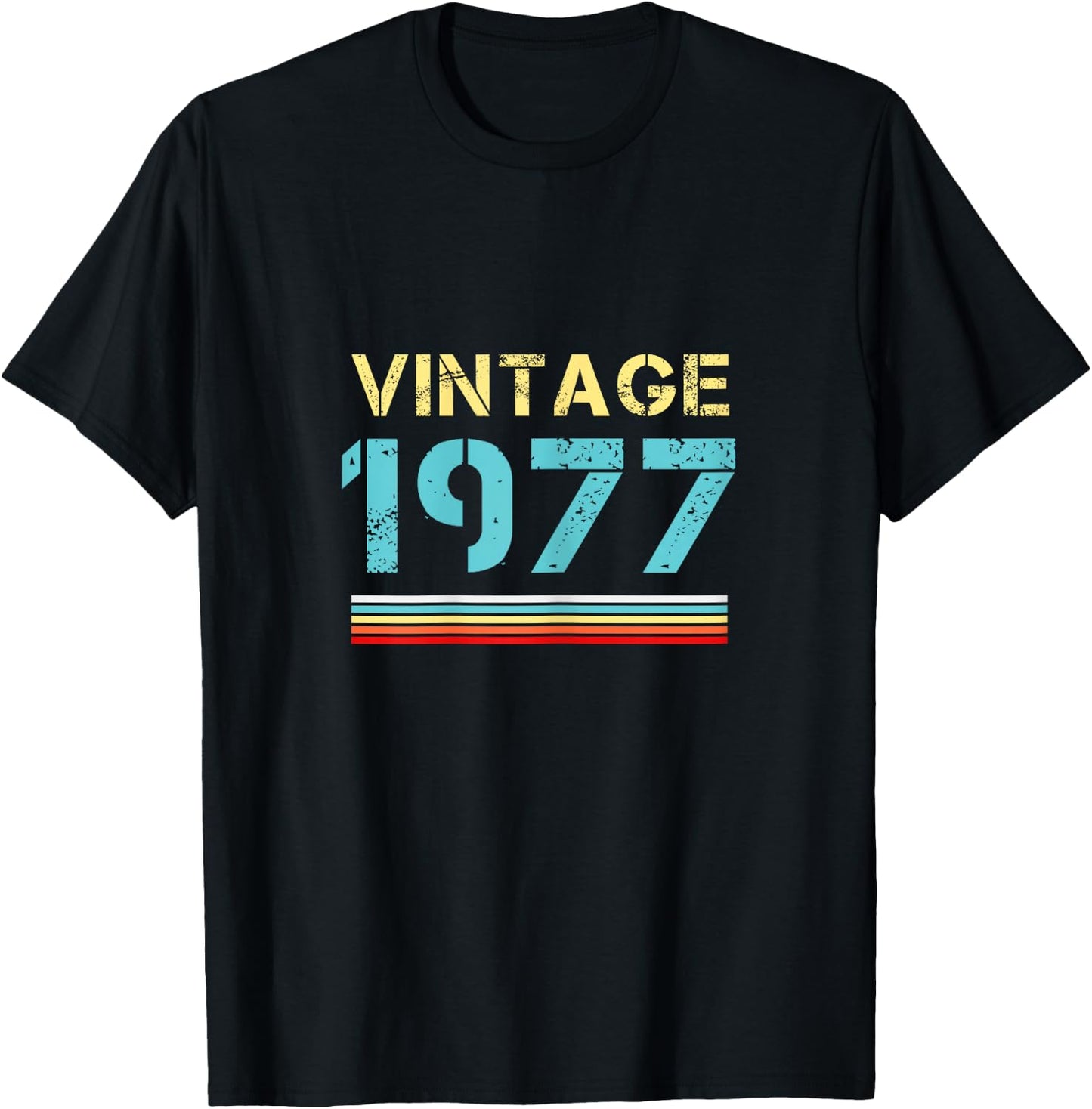 Vintage 1977 T Shirts Retro Funny 1977 Birthday T-Shirt - T-Shirt | Black