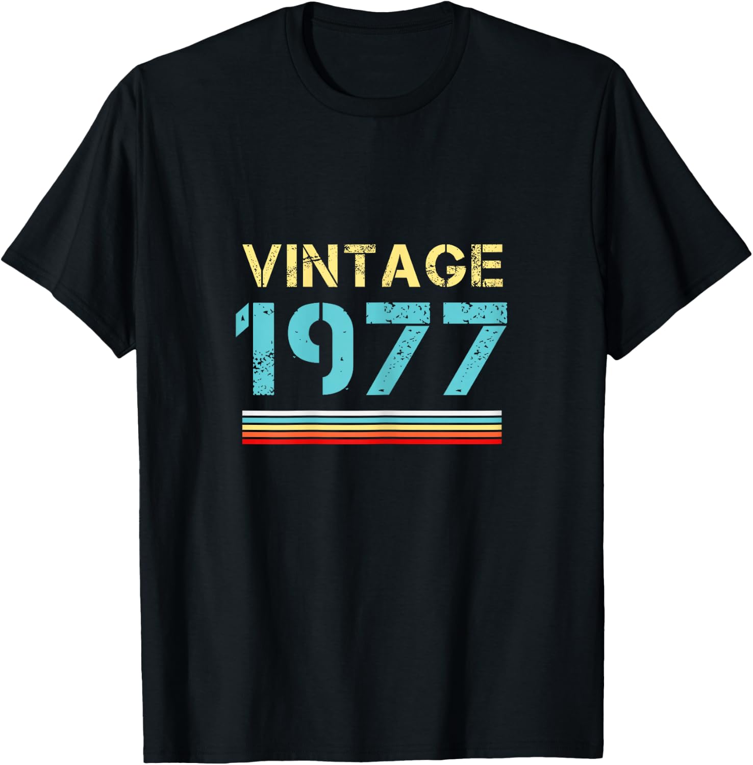 Vintage 1977 T Shirts Retro Funny 1977 Birthday T-Shirt - T-Shirt | Black