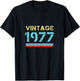 Vintage 1977 T Shirts Retro Funny 1977 Birthday T-Shirt - T-Shirt | Black