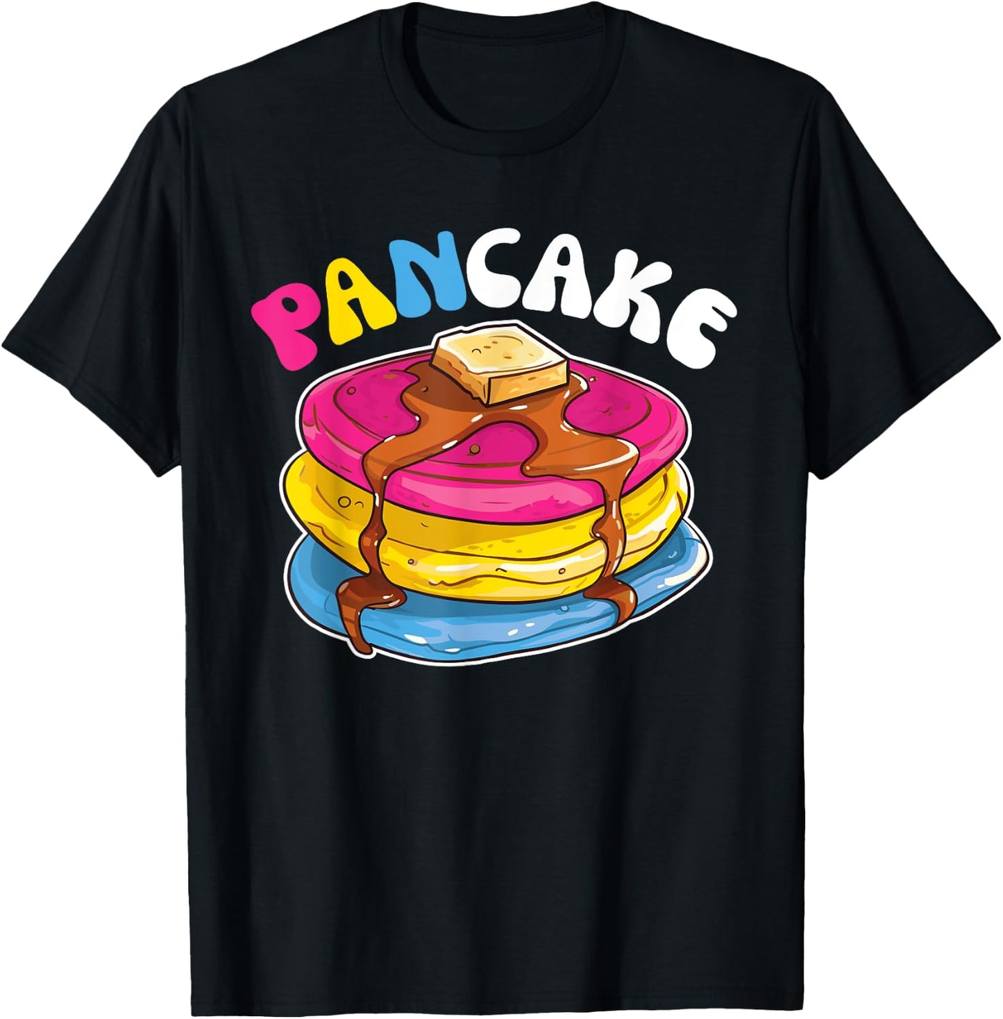 Pansexual Flag Pride Month Lgbtq Pancakes Pan Pun T-Shirt - T-Shirt | Black