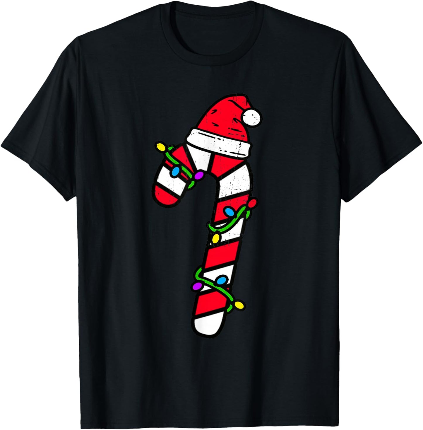 Candy Cane Crew Santa Funny Christmas 2025 Kids Boys Girls T-Shirt - T-Shirt | Black
