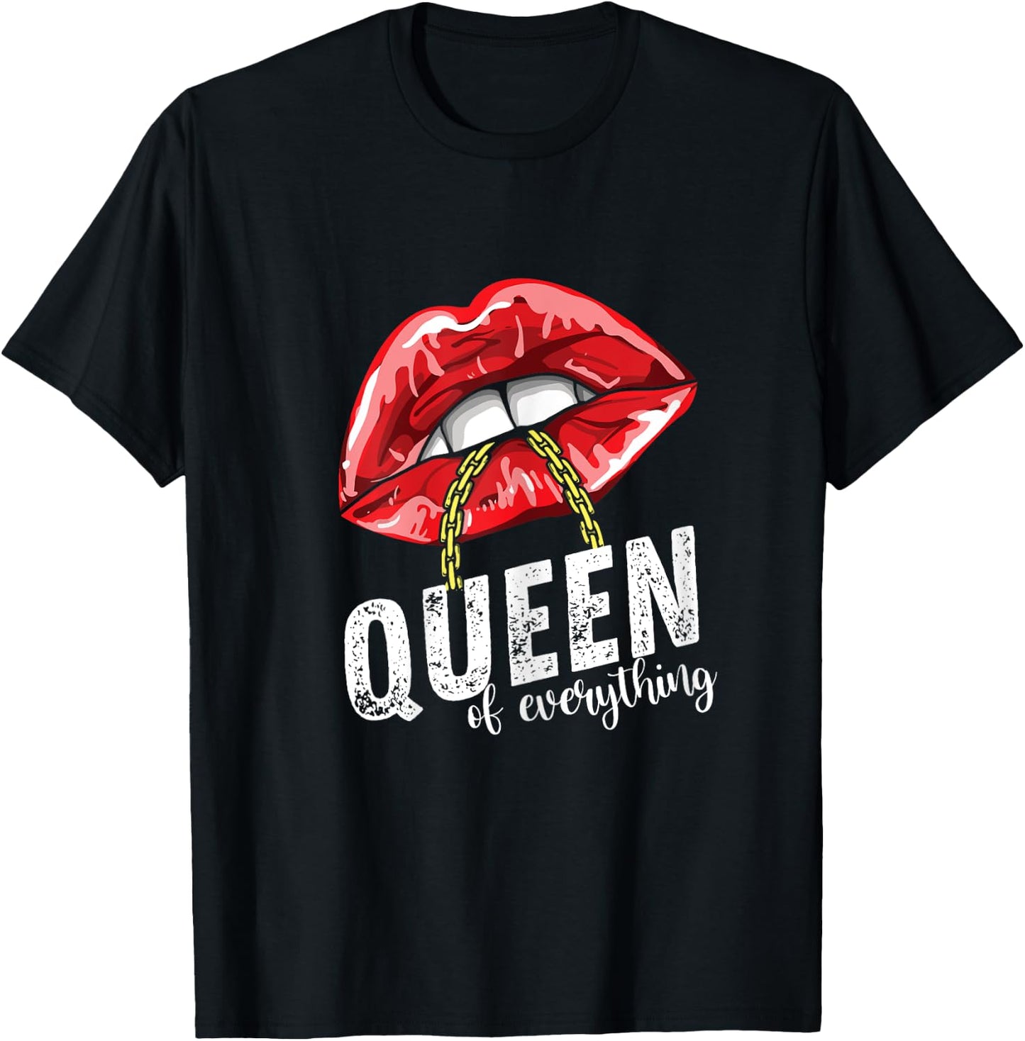 Queen Of Everything Sexy Damen-Lippen, Rot T-Shirt - T-Shirt | Black
