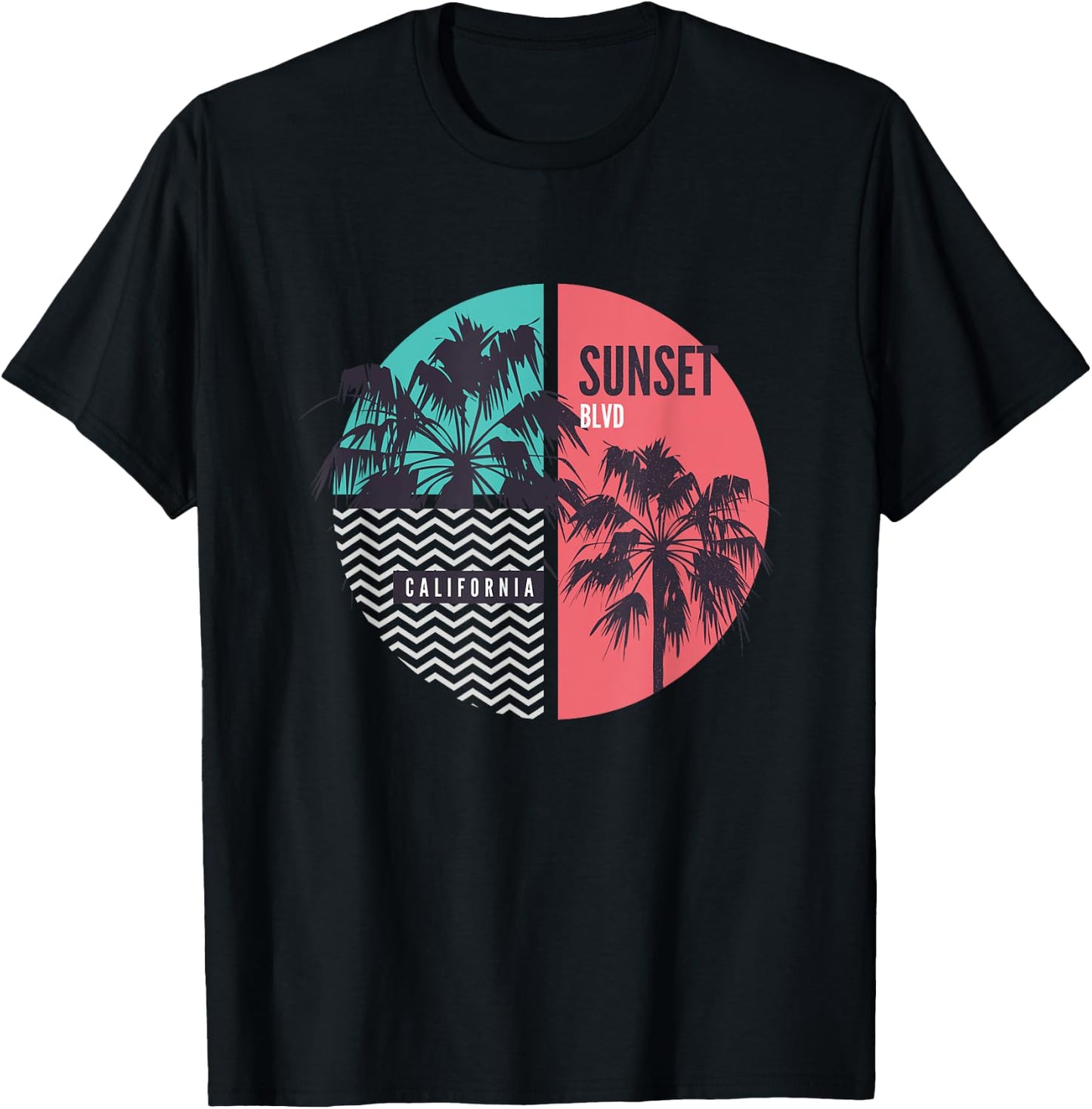 Sunset Blvd Kalifornien T-Shirt - T-Shirt | Black