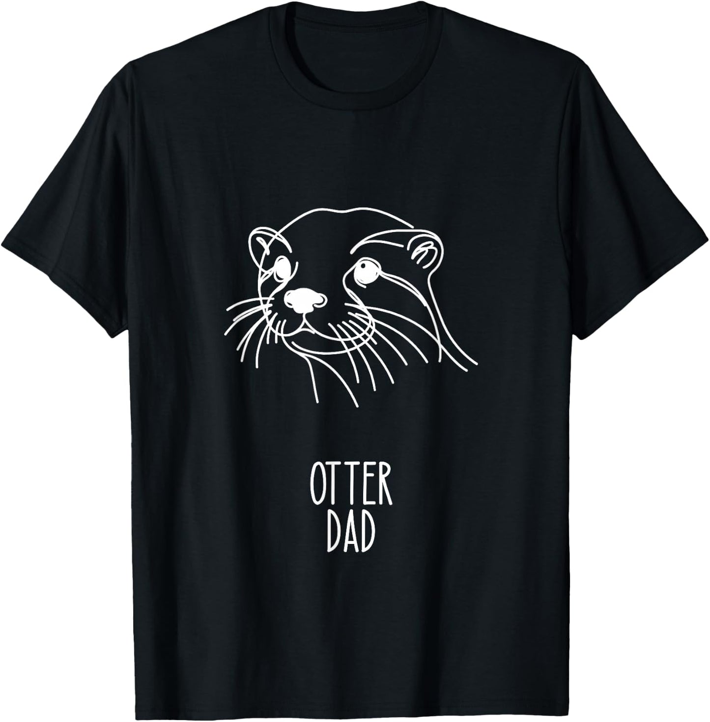 Line Art Best Otter Dad Men - Otter T-Shirt - T-Shirt | Black