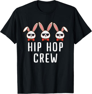 Cool Hip Hop Bunny Crew Easter Egg Gift Men & Women T-Shirt - T-Shirt | Black