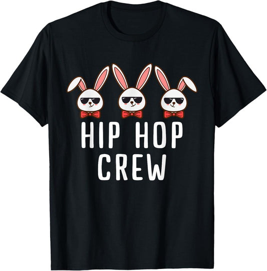 Cool Hip Hop Bunny Crew Easter Egg Gift Men & Women T-Shirt - T-Shirt | Black