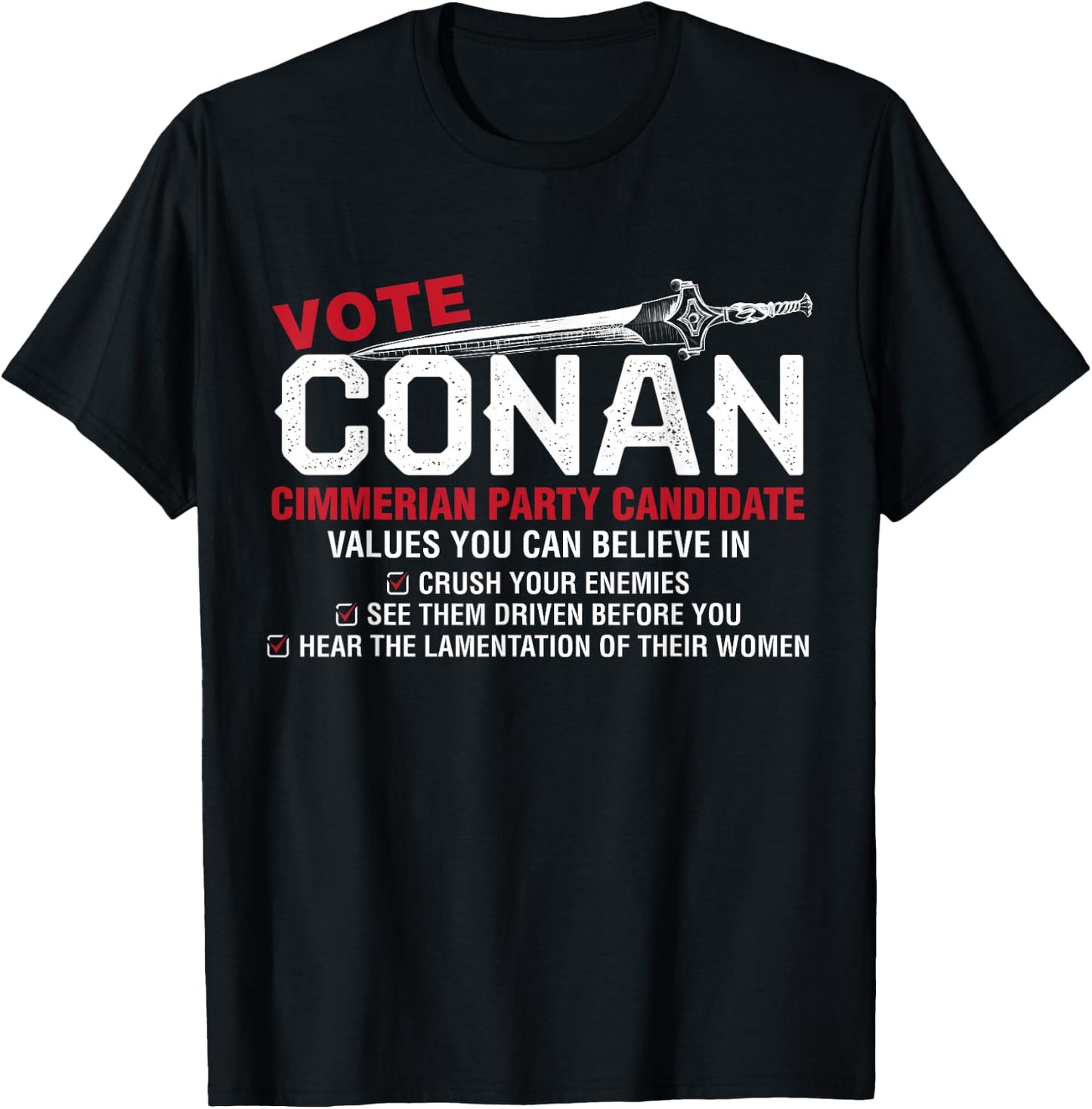 Vote Conan for President Funny , Black, S T-Shirt - T-Shirt | Black