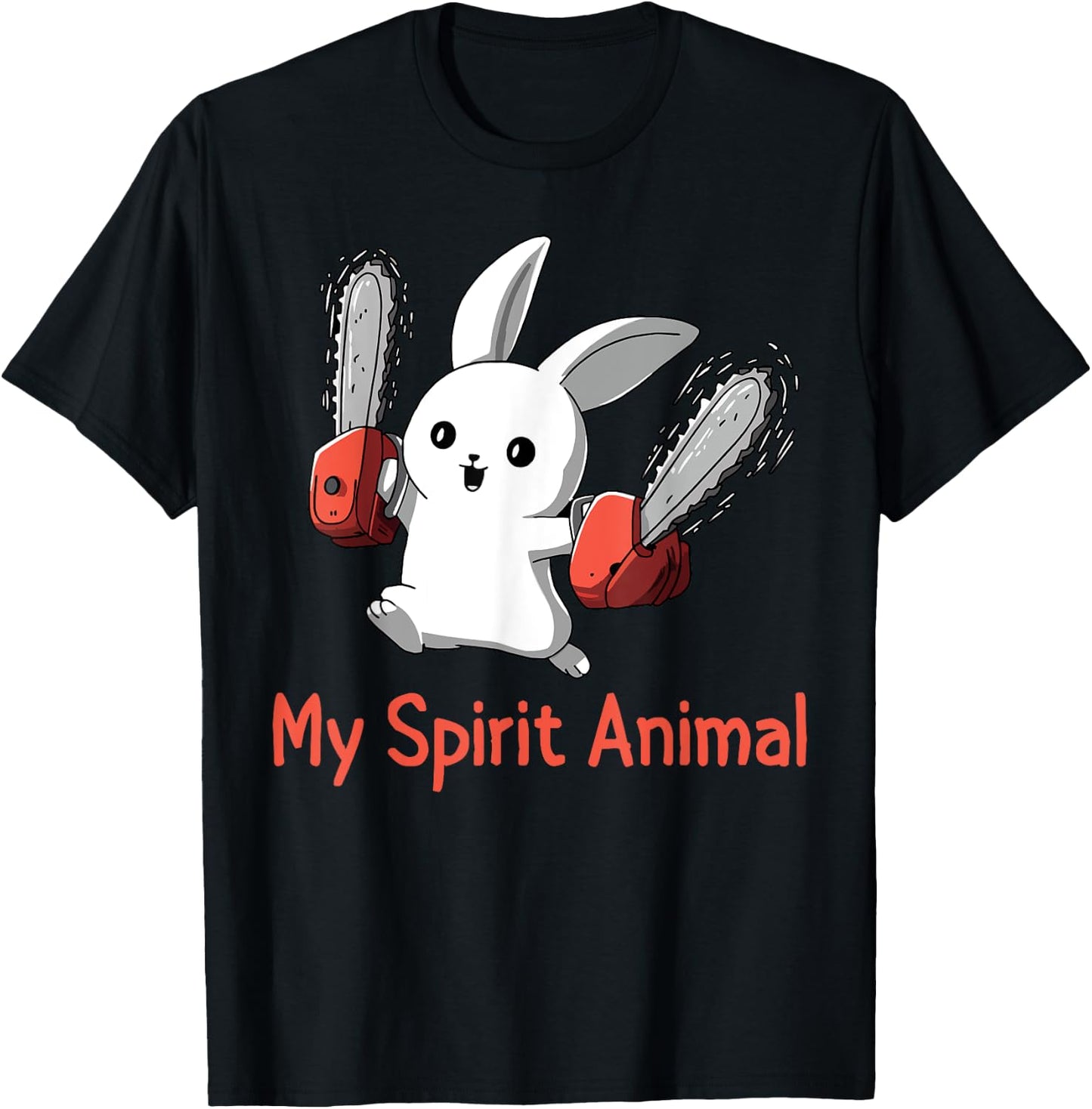 Funny Bunny Spirit Animal Chainsaw Lover T-Shirt - T-Shirt | Black