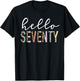 Hello Seventy 70-Year-Old 70th Birthday Leopard Print T-Shirt - T-Shirt | Black
