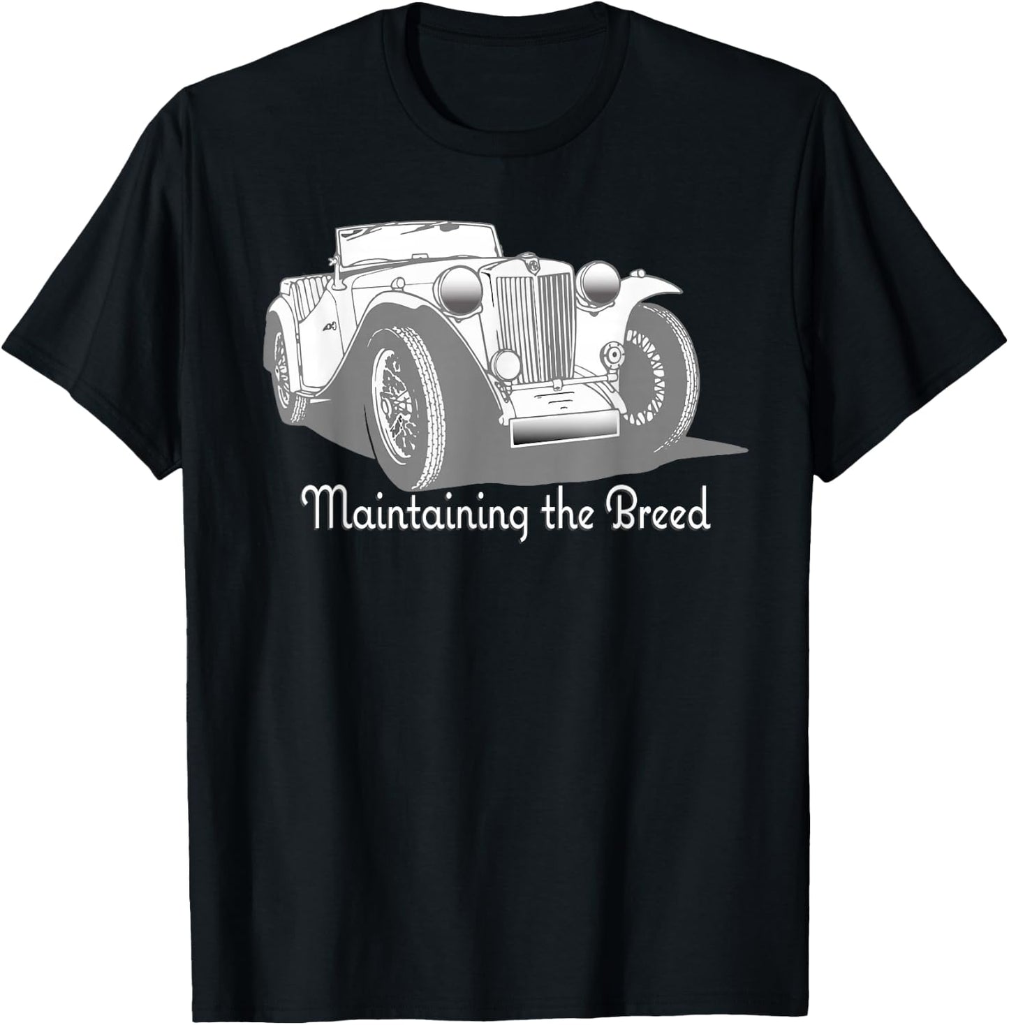 Classic MG TC Roadster T-Shirt - T-Shirt | Black