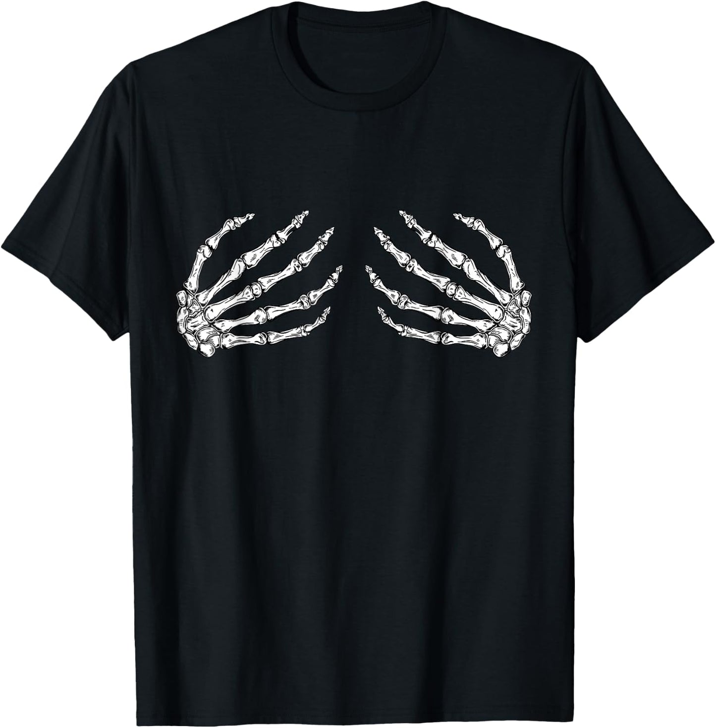 Funny Halloween Boobs Costume Fun Skeleton Hands Women Men T-Shirt - T-Shirt | Black