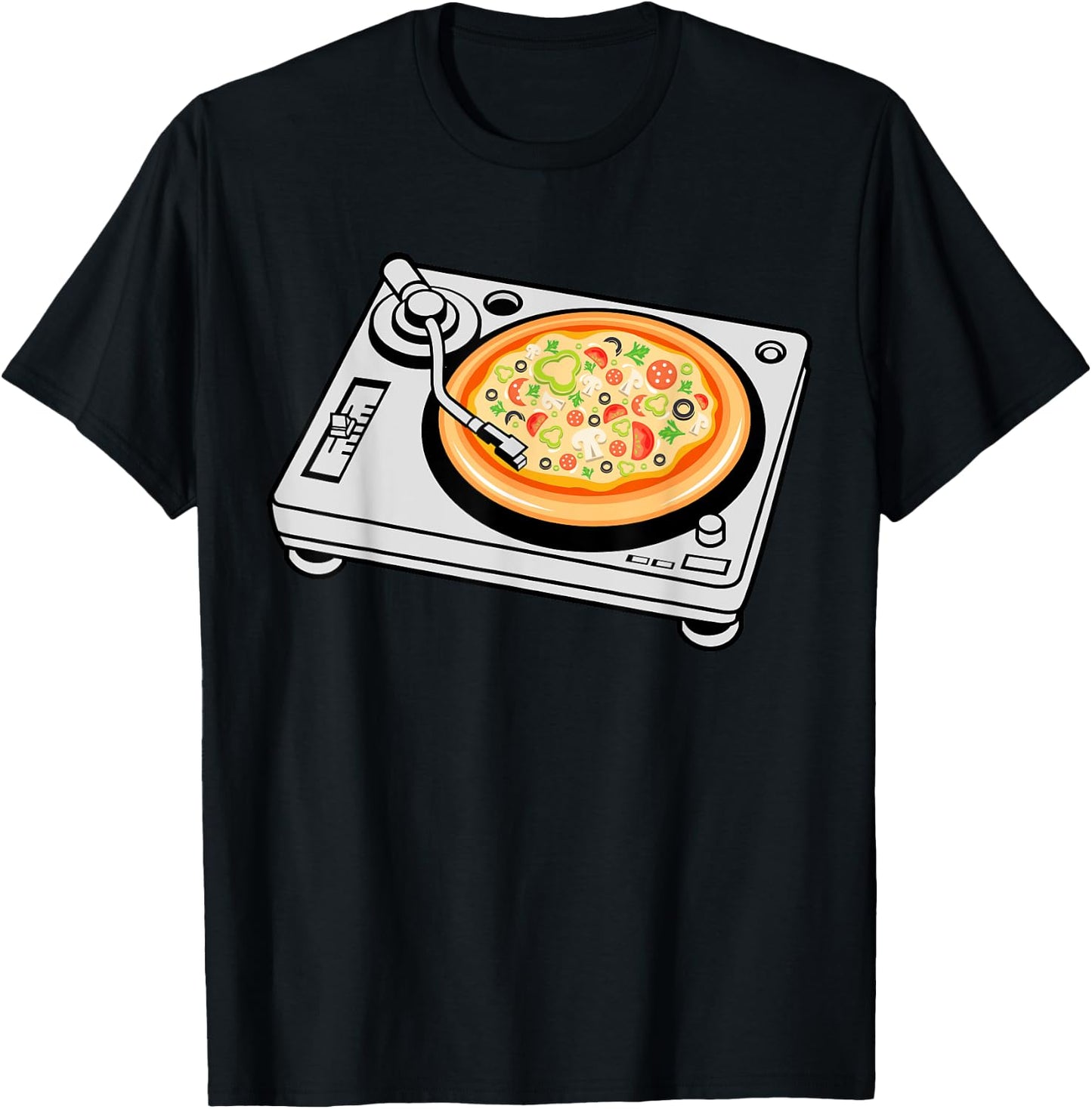 Pizza DJ Disc Jockey T-Shirt - T-Shirt | Black
